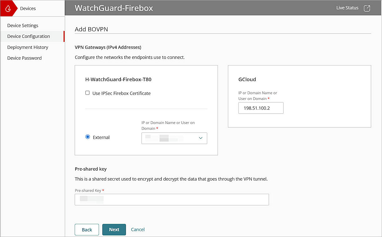 Screenshot of Firebox Cloud-Managed 2